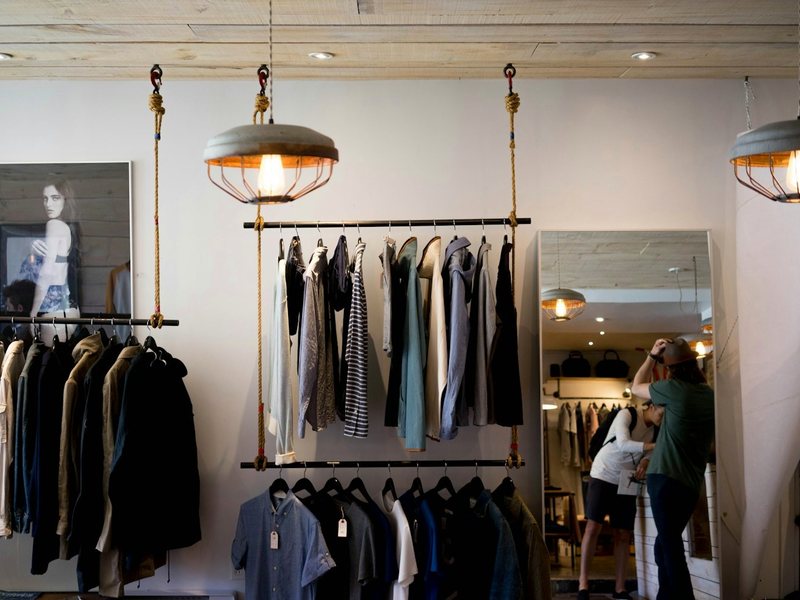 A well-lit boutique interior, an example of usable business photography